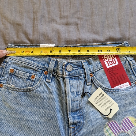 Levi's 501 Jeans Patchwork Daisy Flower - Picture 2 of 12